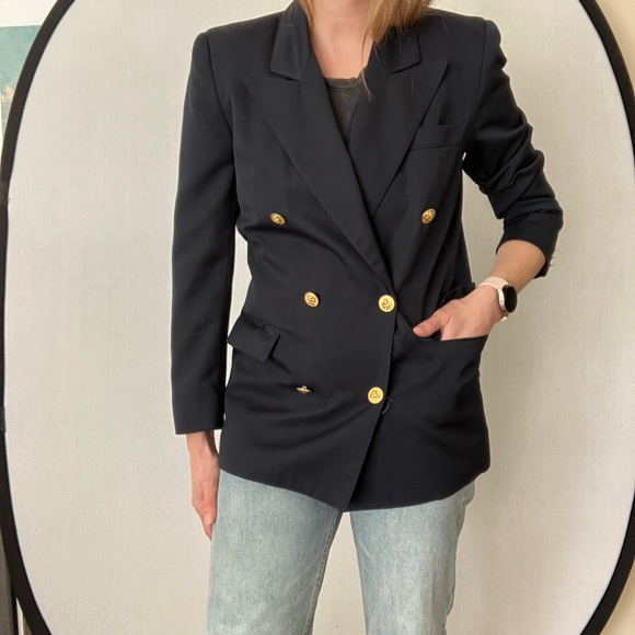 🍄Beecher Brook Navy Double Breasted Blazer (M) - Picture 6 of 12